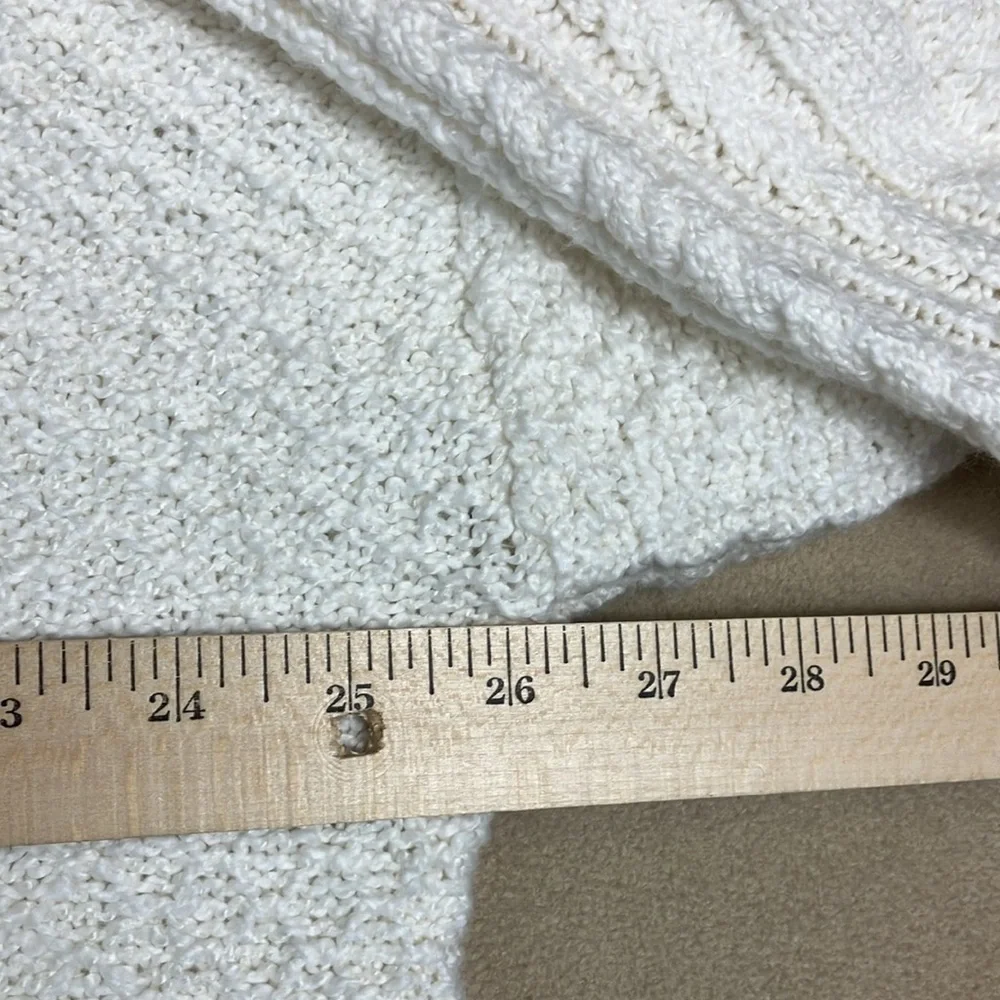 J Crew Roll Neck Cable Knit Ivory‎ Comfy Sweater Cardigan Women’s size 2X